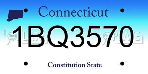 1BQ3570 Connecticut License Plate