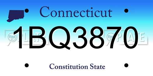 1BQ3870 Connecticut License Plate