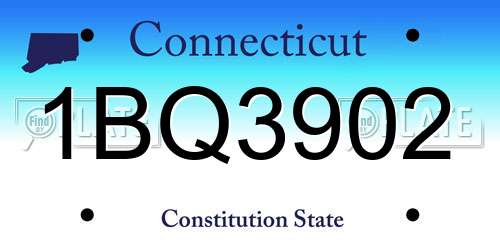 1BQ3902 Connecticut License Plate