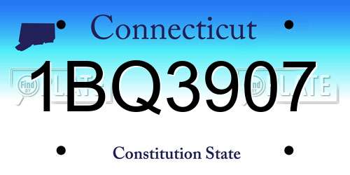 1BQ3907 Connecticut License Plate