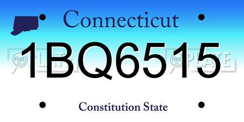 1BQ6515 Connecticut License Plate