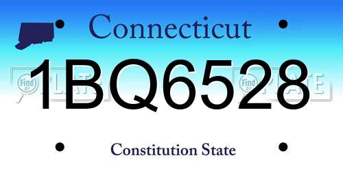 1BQ6528 Connecticut License Plate