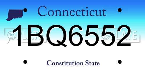 1BQ6552 Connecticut License Plate