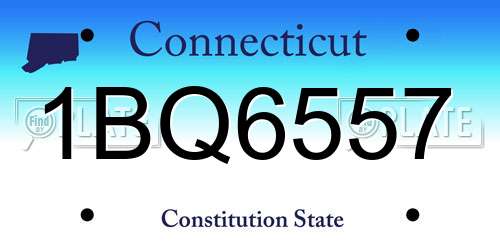 1BQ6557 Connecticut License Plate