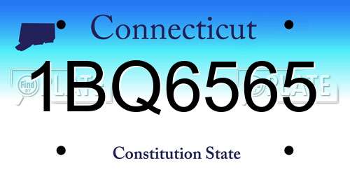1BQ6565 Connecticut License Plate