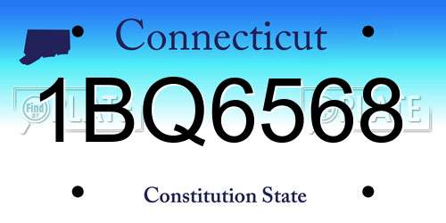 1BQ6568 Connecticut License Plate