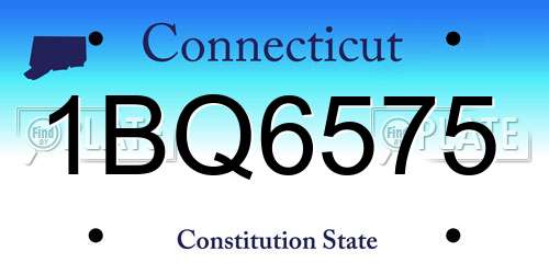 1BQ6575 Connecticut License Plate