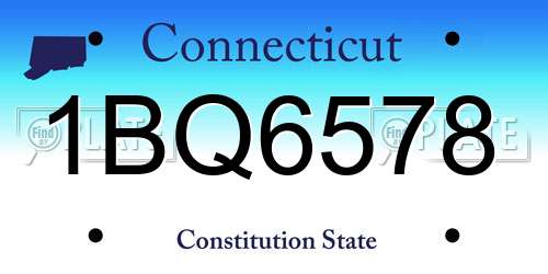 1BQ6578 Connecticut License Plate