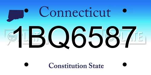 1BQ6587 Connecticut License Plate