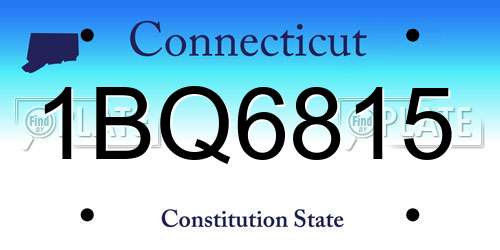1BQ6815 Connecticut License Plate