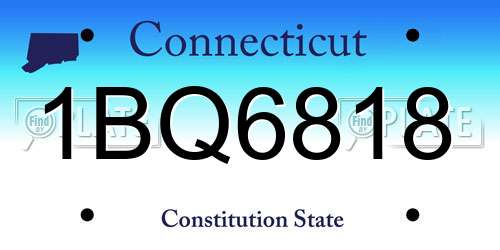 1BQ6818 Connecticut License Plate