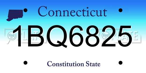 1BQ6825 Connecticut License Plate