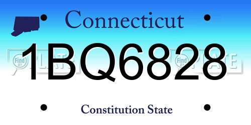 1BQ6828 Connecticut License Plate