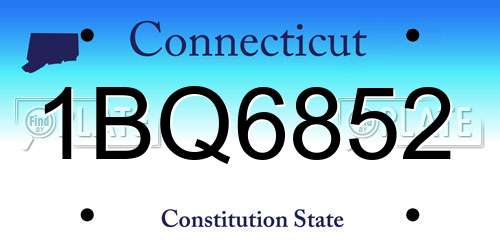 1BQ6852 Connecticut License Plate
