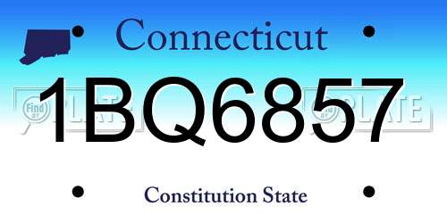 1BQ6857 Connecticut License Plate