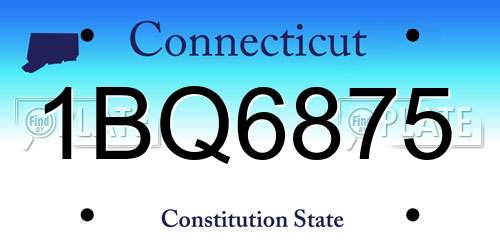 1BQ6875 Connecticut License Plate