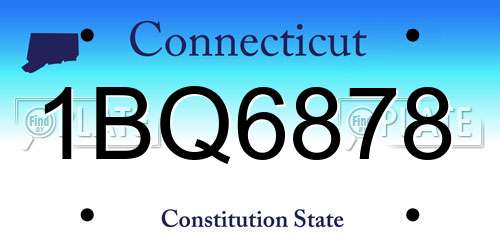 1BQ6878 Connecticut License Plate