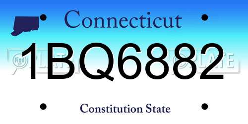 1BQ6882 Connecticut License Plate