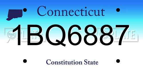 1BQ6887 Connecticut License Plate
