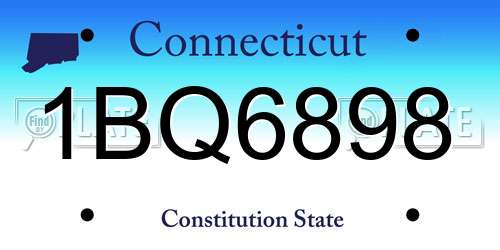 1BQ6898 Connecticut License Plate