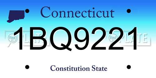 1BQ9221 Connecticut License Plate
