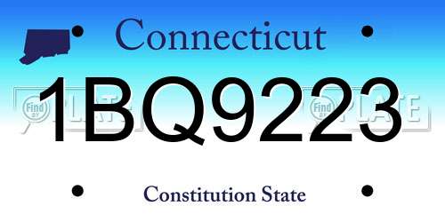 1BQ9223 Connecticut License Plate