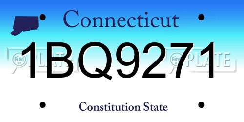 1BQ9271 Connecticut License Plate