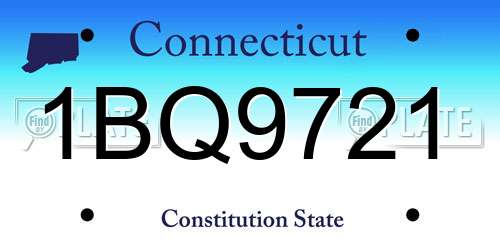 1BQ9721 Connecticut License Plate