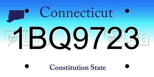 1BQ9723 Connecticut License Plate