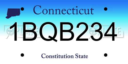 1BQB234 Connecticut License Plate