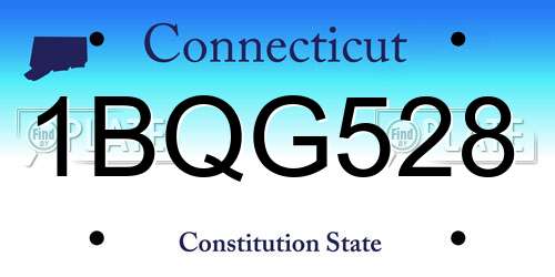 1BQG528 Connecticut License Plate