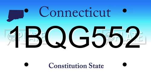 1BQG552 Connecticut License Plate