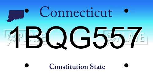 1BQG557 Connecticut License Plate