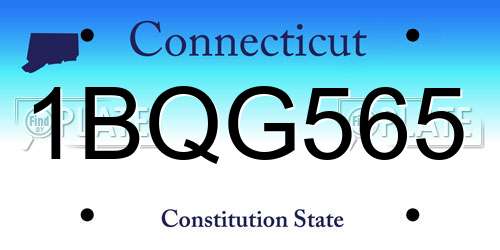 1BQG565 Connecticut License Plate