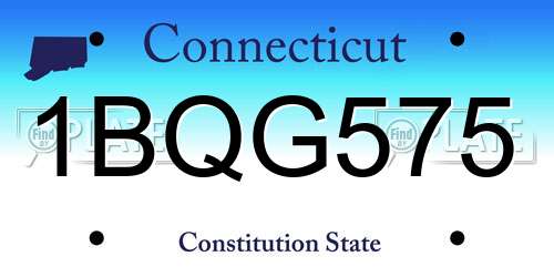 1BQG575 Connecticut License Plate