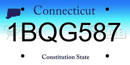 1BQG587 Connecticut License Plate