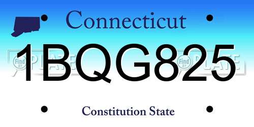 1BQG825 Connecticut License Plate