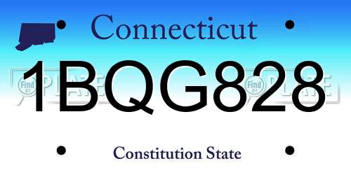 1BQG828 Connecticut License Plate