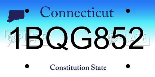 1BQG852 Connecticut License Plate