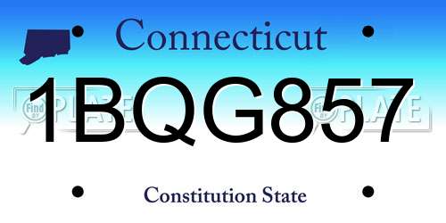 1BQG857 Connecticut License Plate