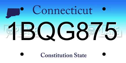 1BQG875 Connecticut License Plate