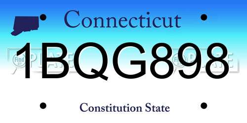 1BQG898 Connecticut License Plate
