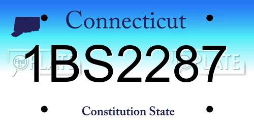 1BS2287 Connecticut License Plate