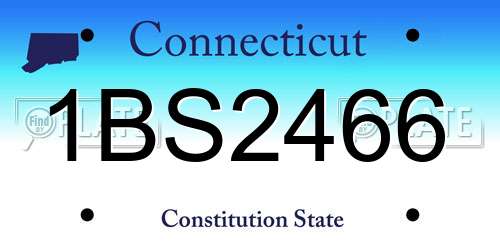 1BS2466 Connecticut License Plate