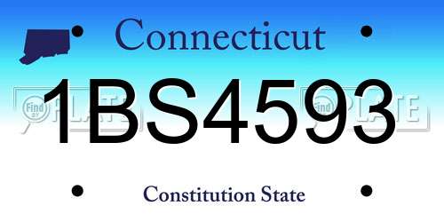 1BS4593 Connecticut License Plate