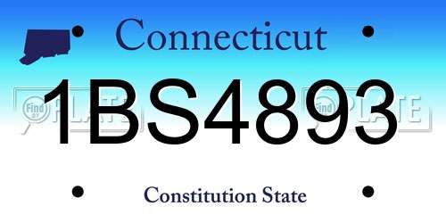 1BS4893 Connecticut License Plate