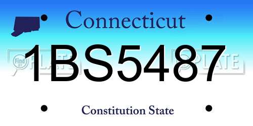 1BS5487 Connecticut License Plate