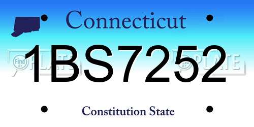 1BS7252 Connecticut License Plate