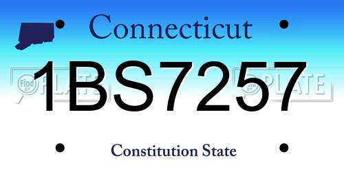 1BS7257 Connecticut License Plate