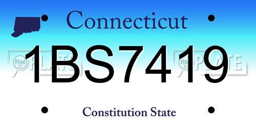 1BS7419 Connecticut License Plate